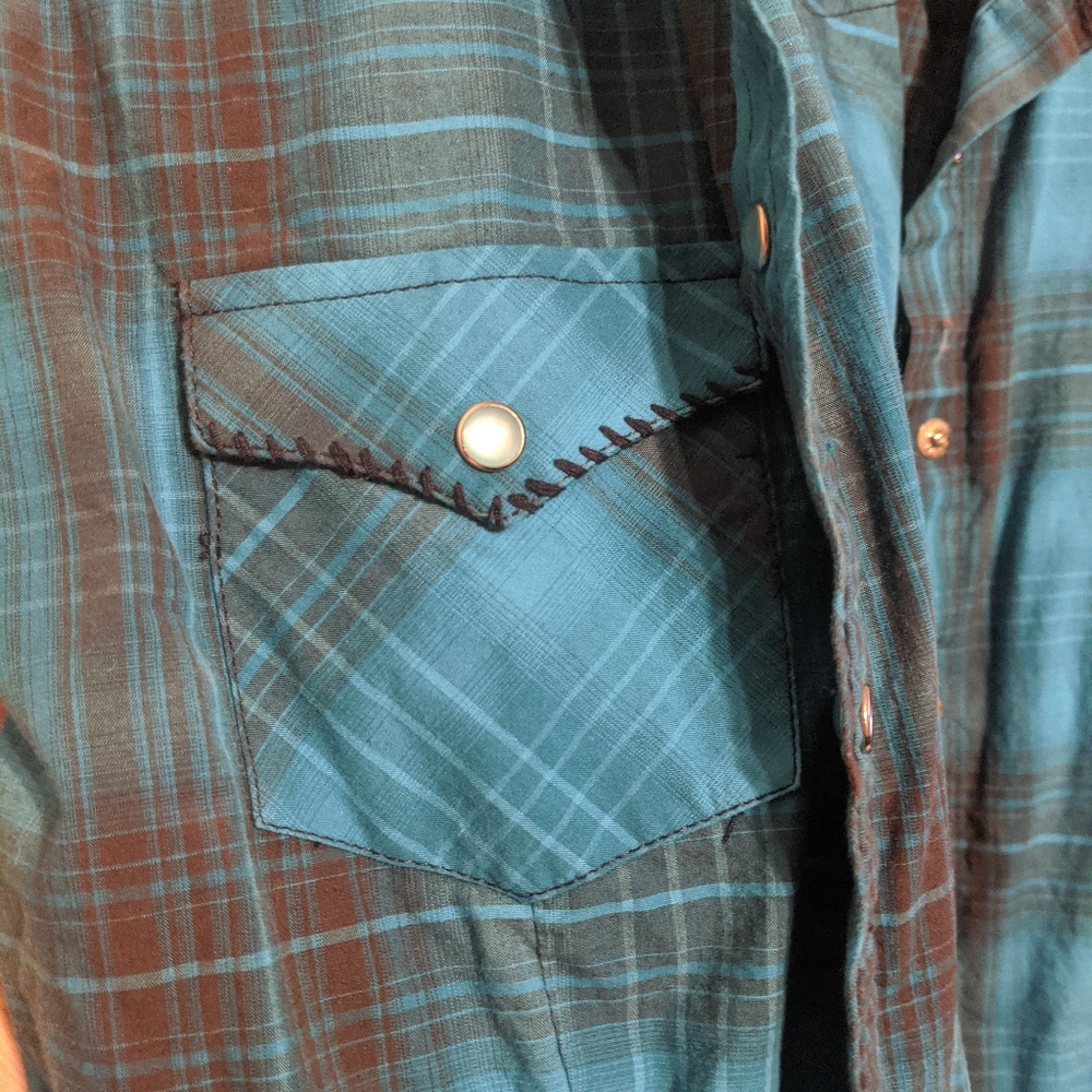 Blue button up - Picture 3 of 5